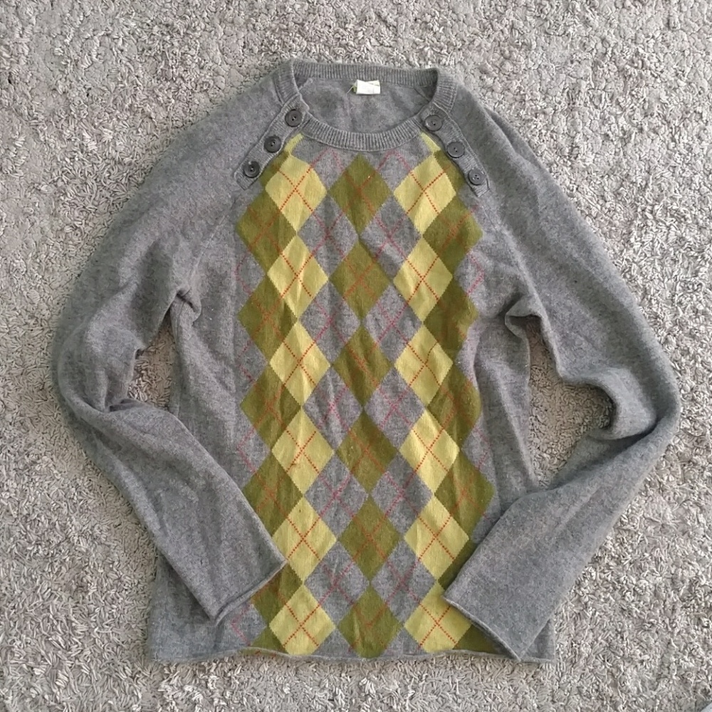 J. Crew Cashmere Argyle Sweater